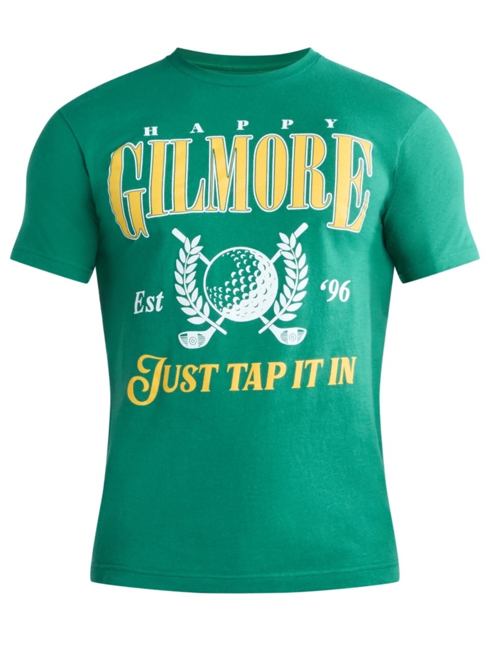 Green "Gilmore" Graphic Tee - Yellow & White Print. New with tags
